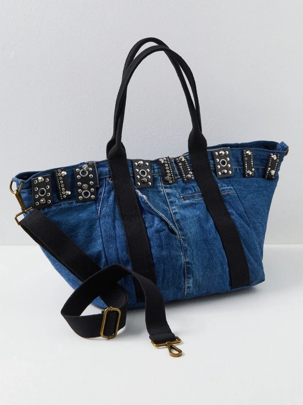 NWOT Free People Ibiza Denim Tote Bag by Stepfano Ghilardi A619